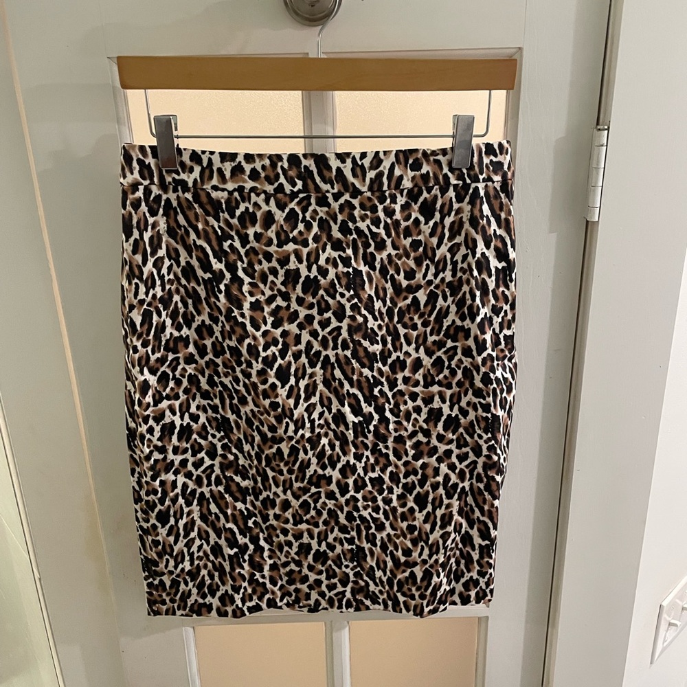 J. Crew Leopard Print Pencil Skirt in Brown and Black NWT